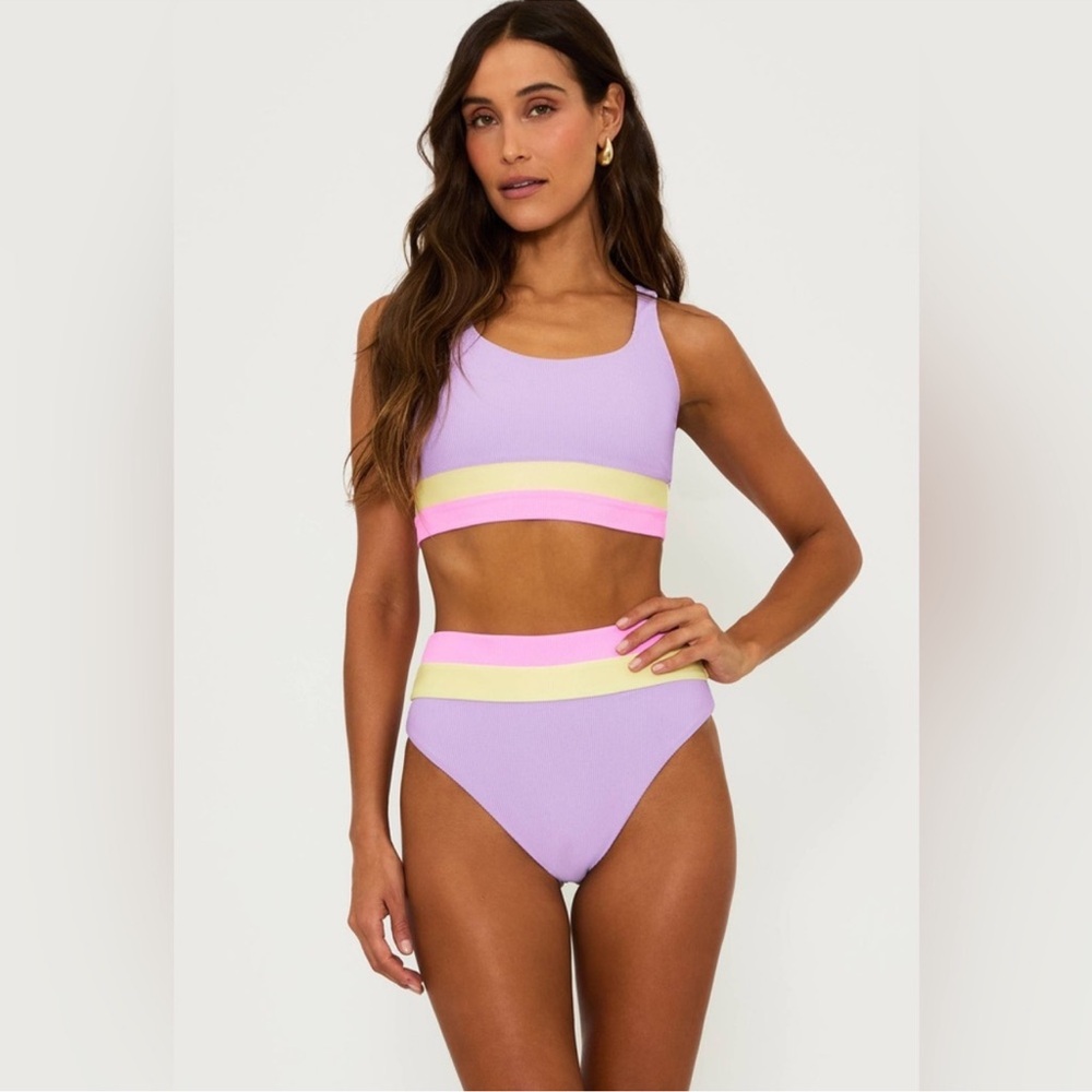 NWT Beach Riot
Heidi Ribbed Colorblock High
Waisted Swim Bottom - Picture 6 of 11
